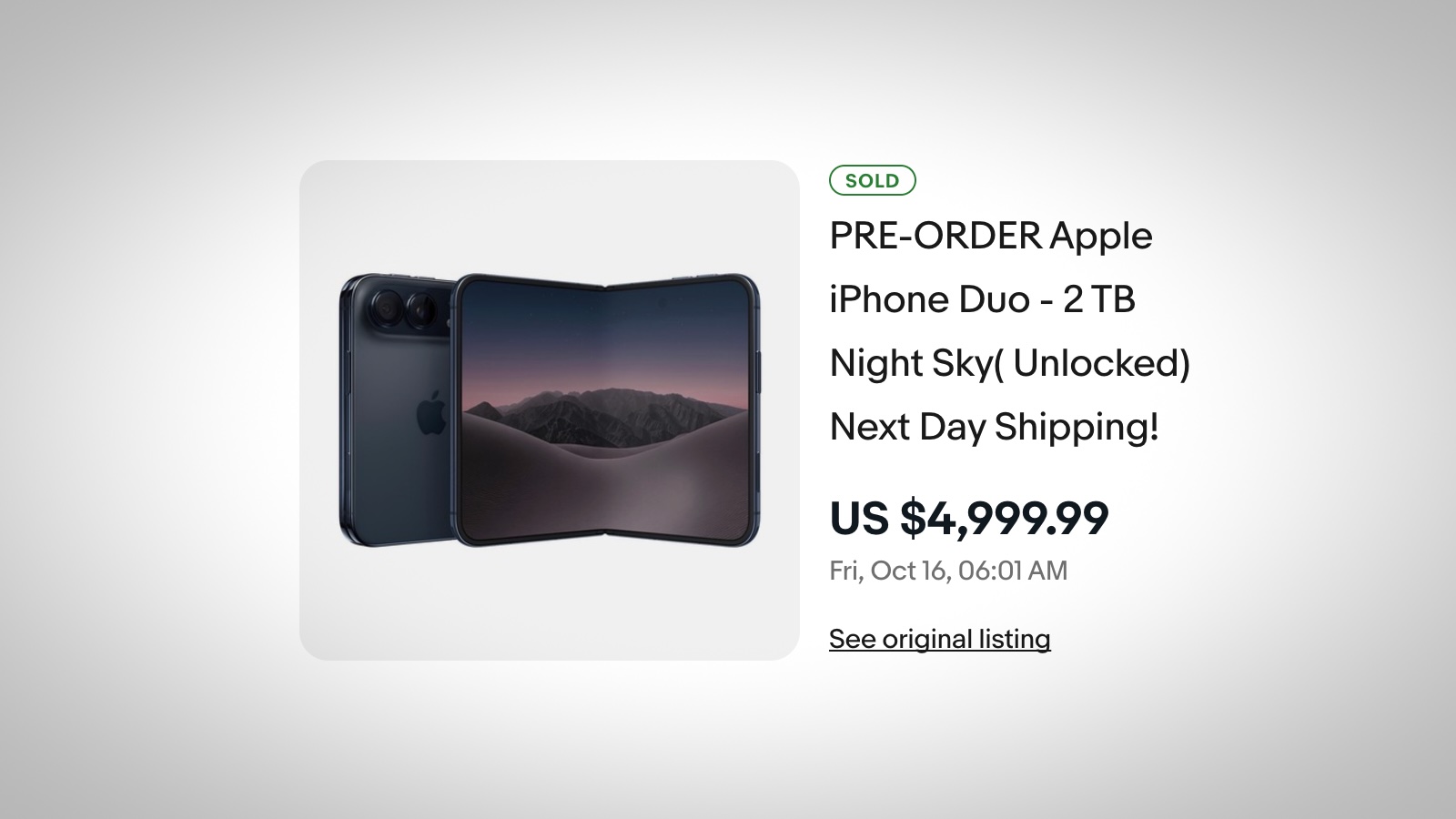 iPhone Duo перепродали на eBay за $5 000